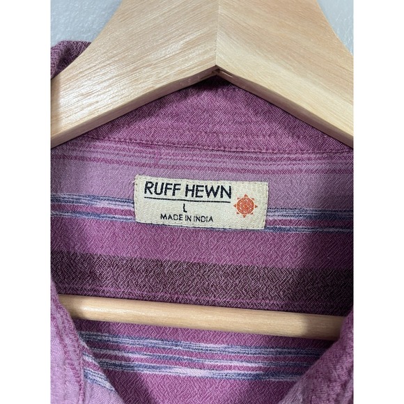 Ruff Hewn 100% Cotton Multicolor Purple Women's Button Up Granola Size‎ L - Picture 2 of 9
